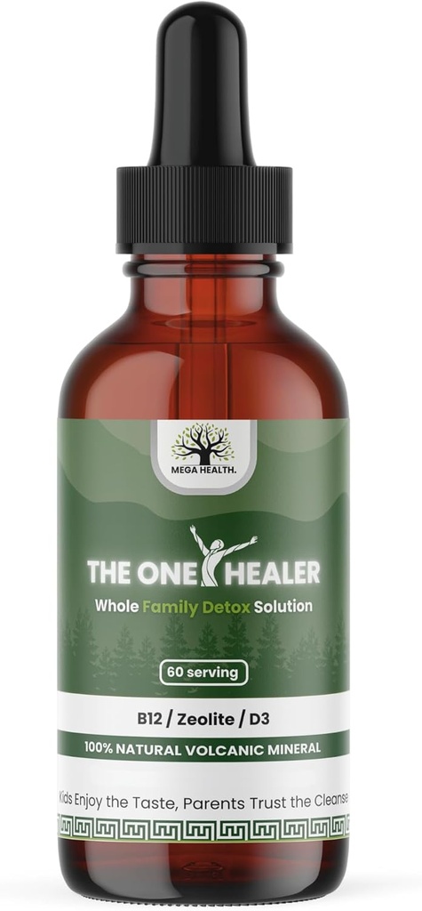 The One Healer - Zeolite Detox for Kid og voksne - Pure Zeolite Drops for Heavy Metal - Advanced Full Body Cleanse med Methyl B12 & Vitamin D3, Natural Daily Support, 60- Day Supply