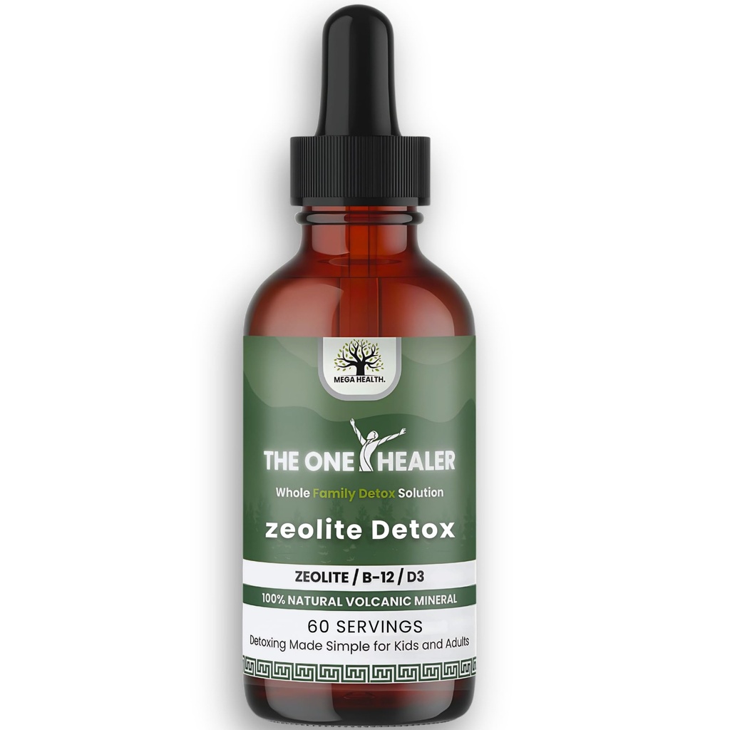 The One Healer - Zeolite Detox for Kid og voksne - Pure Zeolite Drops for Heavy Metal - Advanced Full Body Cleanse med Methyl B12 & Vitamin D3, Natural Daily Support, 60- Day Supply