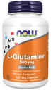 Now Foods Supplements, L- Glutamin 500 mg, Nitrogen Transporter *, Aminosyre, 120 Veg Kapsler