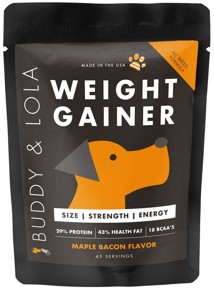 Buddy & Lola Hundevægt Gainer - Hundetillæg for vægt Gain - Hundeprotien pulver til Max Muscle Builder, High Calorie supplement til alle hunde & Breeds inc Bully. Pro Food Topper - Lavet i USA