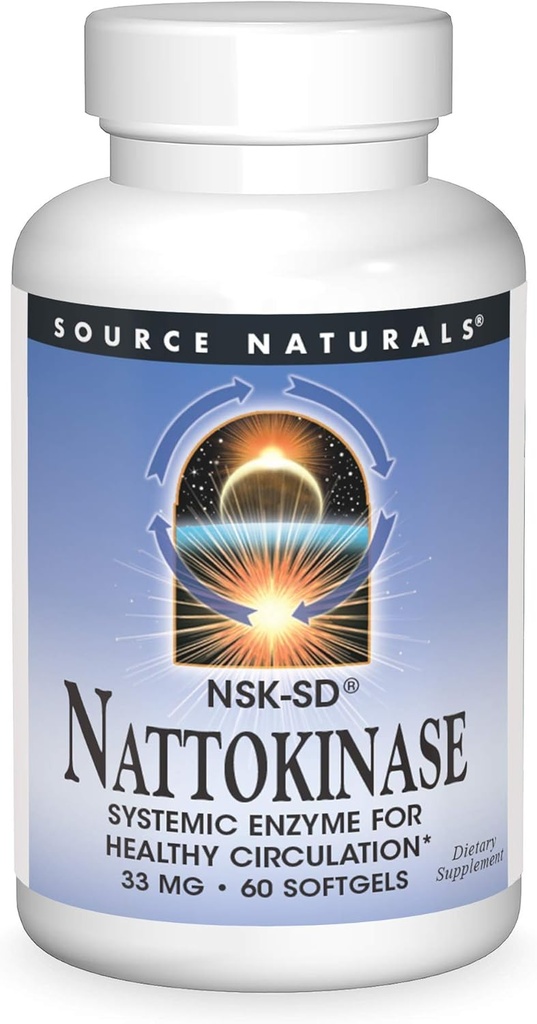 Kilde Naturals Natokinase Systemisk enzym for sund cirkulation * 33mg - 60 Softgels