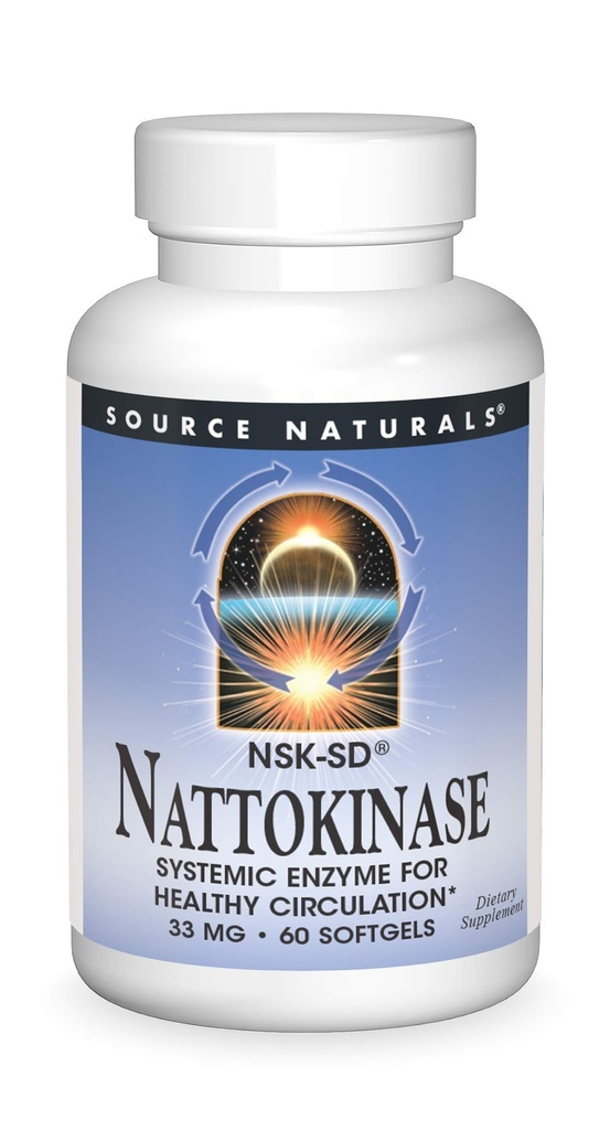 Kilde Naturals Natokinase Systemisk enzym for sund cirkulation * 33mg - 60 Softgels