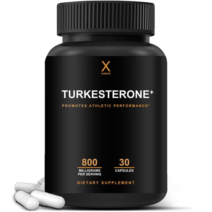 HUMANX Turkesteron + 800mg - USA Tredjepart testet (svarende til Ecdysterone) for muskulær udvikling & dynamisk atletisk ydeevne - Natural anabolske - Ikke GMO, Vegan - Turkesteron supplement