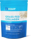 Equip Foods Grass Fed Collagen Powder | Hydrolyzed Bovine Collagen Peptides with Amino Acids | Prime Beef Collagen for Healthy Joints, Skin & Nails | Non-GMO, Paleo Friendly | 30 Servings, Unflavored