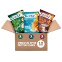 Quest Nutrition Protein Chips Variety Pack, BBQ, Cheddar & Sour Cream, Sour Cream & Onion, High Protein, Low Carb, 1.1 oz (Pack of 12)
