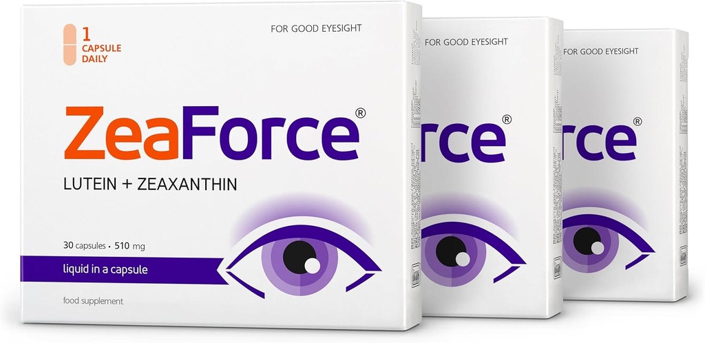 Fremragende Vision med 1 Kapsel / Dag. Koncentreret komposition. Multirettet handling. Flydende formel for fuldstændig absorption og hurtigere effekt. Laboratorietest. (3 måneders forsyning)