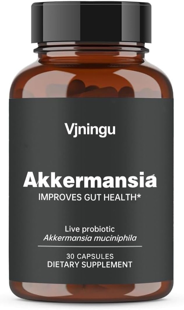 Akkermansia Probiotisk med Prebiotic Fiber, Øger GLP-1 Produktion, Third-Party Testet, 100M AFU Live Strain for Gut Health for People (2024New, 30Capsules, 1Pack)