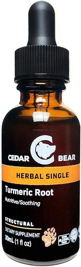 Cedar Bear Gurkemeje Root (Curcuma Longa) Flydende urte supplement, der understøtter sund cellulær aktivitet, og Stimulerer immunfunktion 1 Fl Oz