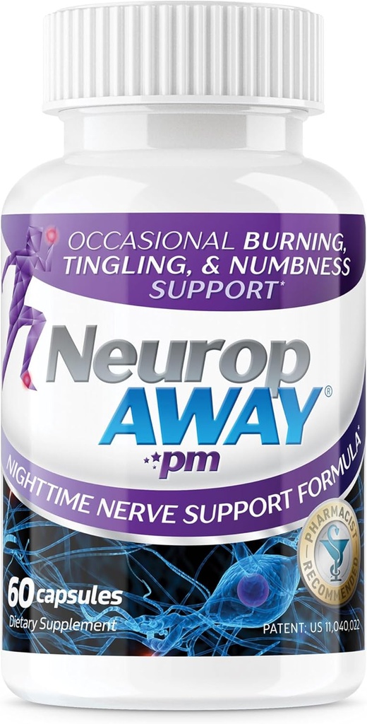 NeuropAWE Nerve Support PM, med R- Alpha Lipoic Acid at hjælpe med at give nerve Relief i så lidt som 5 dage, Acetyl-L-Carnitin, Theanin, Melatonin, og Methylcobalamin, 60 kapsler