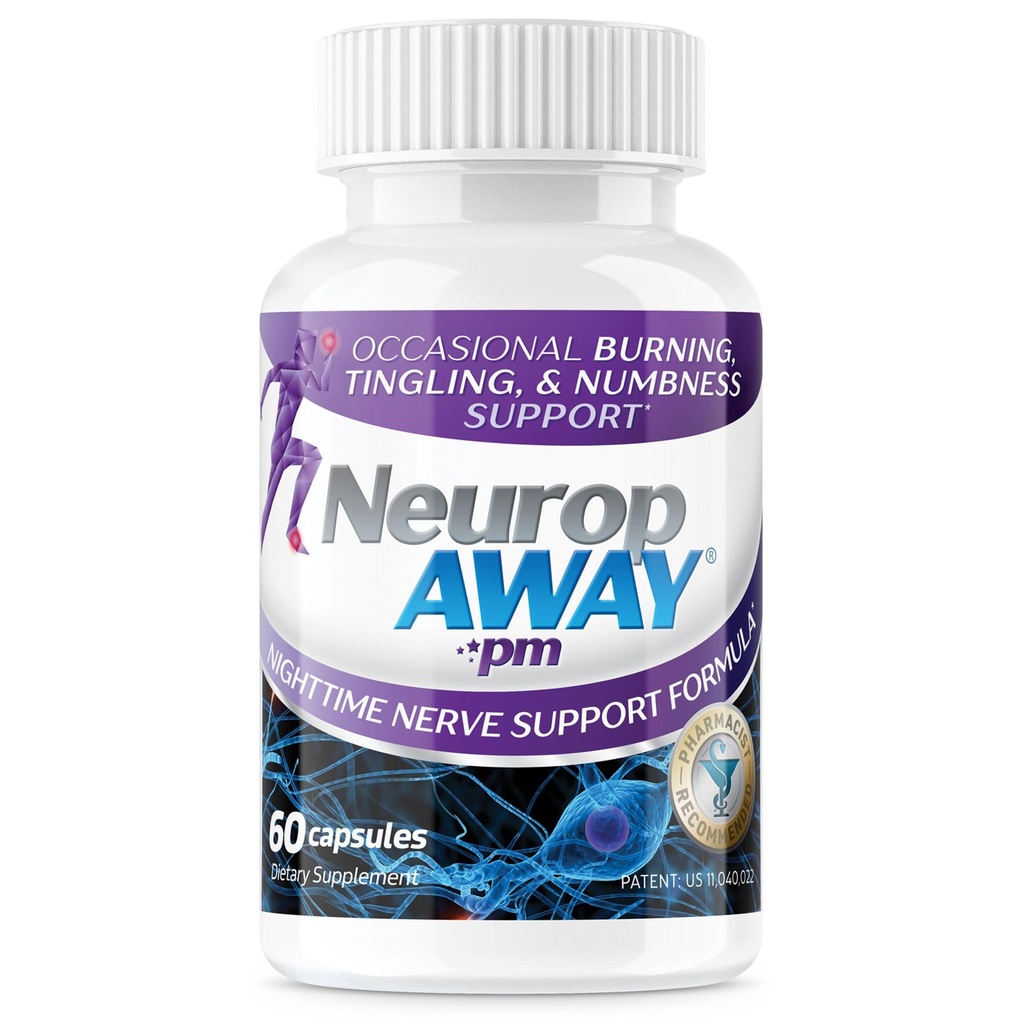 NeuropAWE Nerve Support PM, med R- Alpha Lipoic Acid at hjælpe med at give nerve Relief i så lidt som 5 dage, Acetyl-L-Carnitin, Theanin, Melatonin, og Methylcobalamin, 60 kapsler