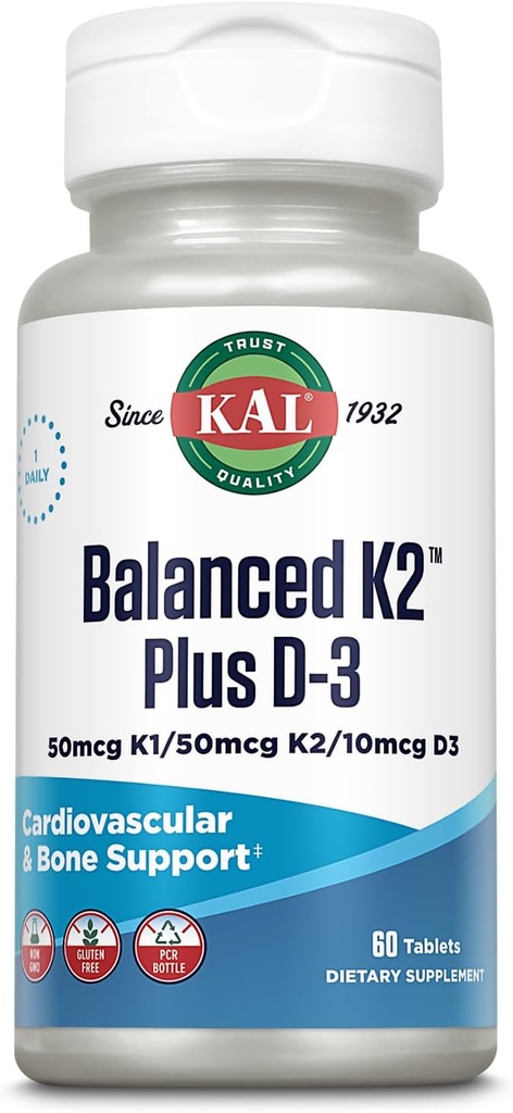 KAL Balanceret K2 Plus D-3 tabletter, 100 mcg, 60 Greve