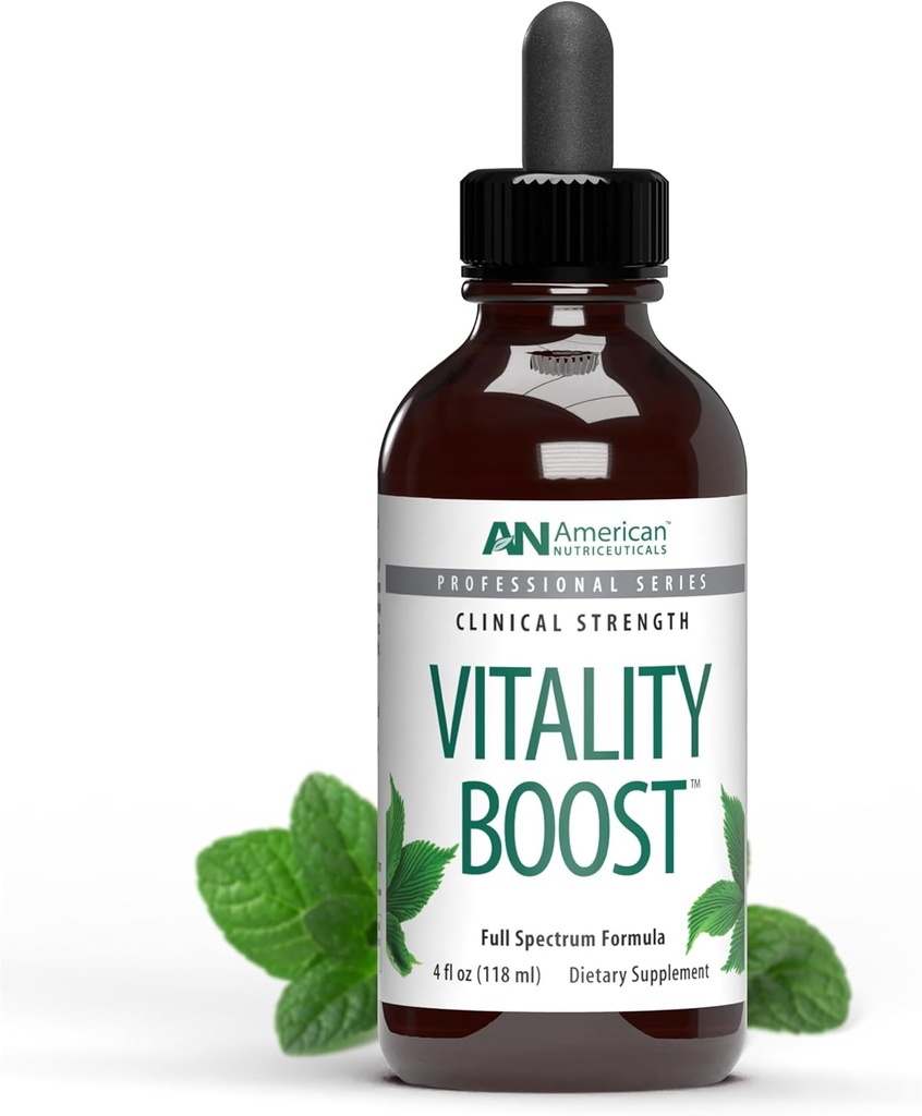 Amerikansk Nutrikacin - Vitality Boost Fulvic Acid w / Trace Mineral Drops - Multimineral Supplement -Rich in Aminosyrer - Forbedrer energifunktionen