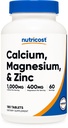 Nutricost Calcium, Magnesium & Zink tabletter 1,415 mg, 180 tabletter - Vitamin / Mineral Blend supplement, 60 Servere - Gluten Free, Non- GMO