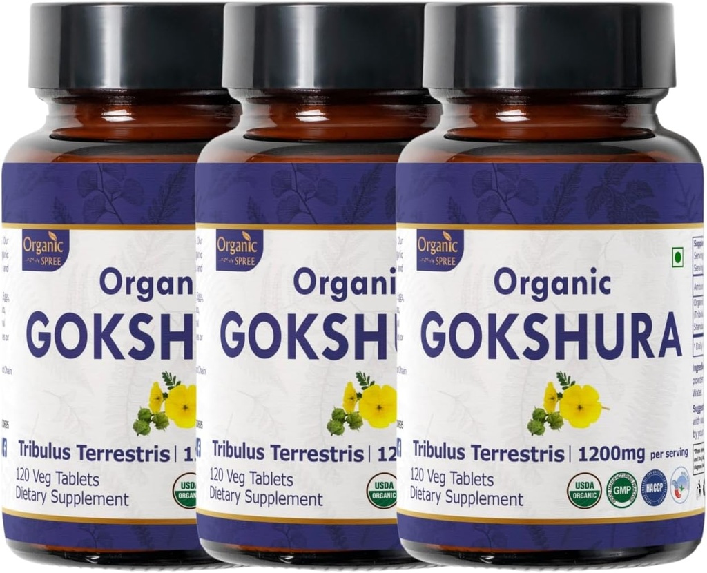 Gokshura 120 Tabletter á 124; Tribulus Terrestris (Gokshura) • 124; USDA Organic Certified