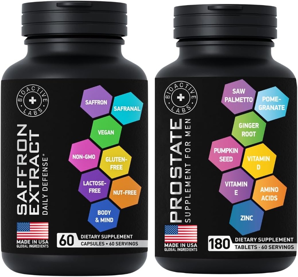 Prostata Kosttilskud med Saw Palmetto og Pure Saffron Extract Kapsler Mænd sundhedsstøtte bundle