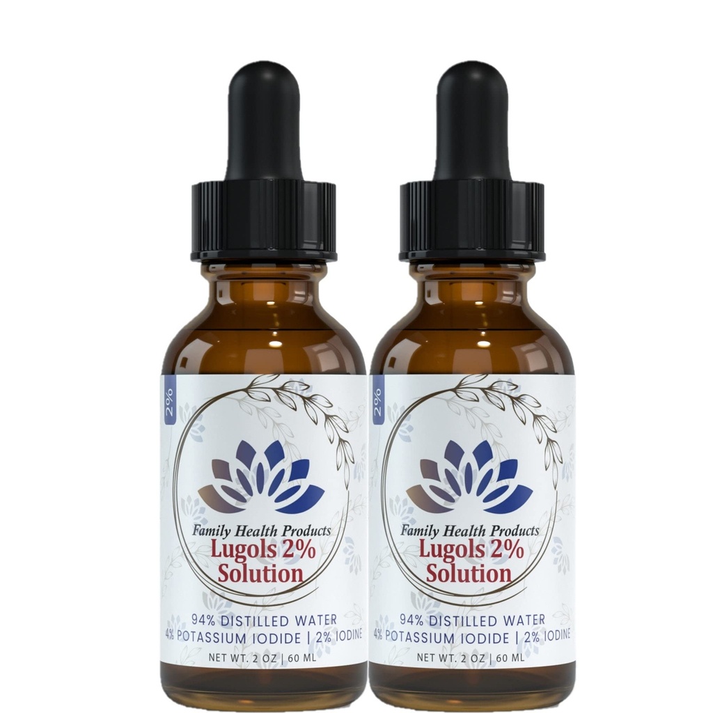 Lugols Jod Solution 2% 2 fl oz Liquid Drops Shut 124; Kalium Iodide Solution 2 Procent Jod Drops Shut 124; 1200 Liquid Drops by Family Health Products