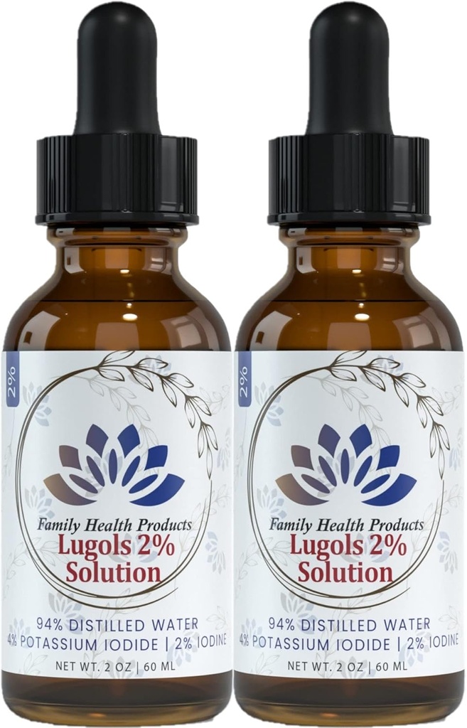Lugols Jod Solution 2% 2 fl oz Liquid Drops Shut 124; Kalium Iodide Solution 2 Procent Jod Drops Shut 124; 1200 Liquid Drops by Family Health Products