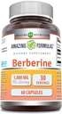 Amazing Formulas Berberine 1000mg Per Serving 60 Kapsler Supplement 124; Ikke GMO 'er