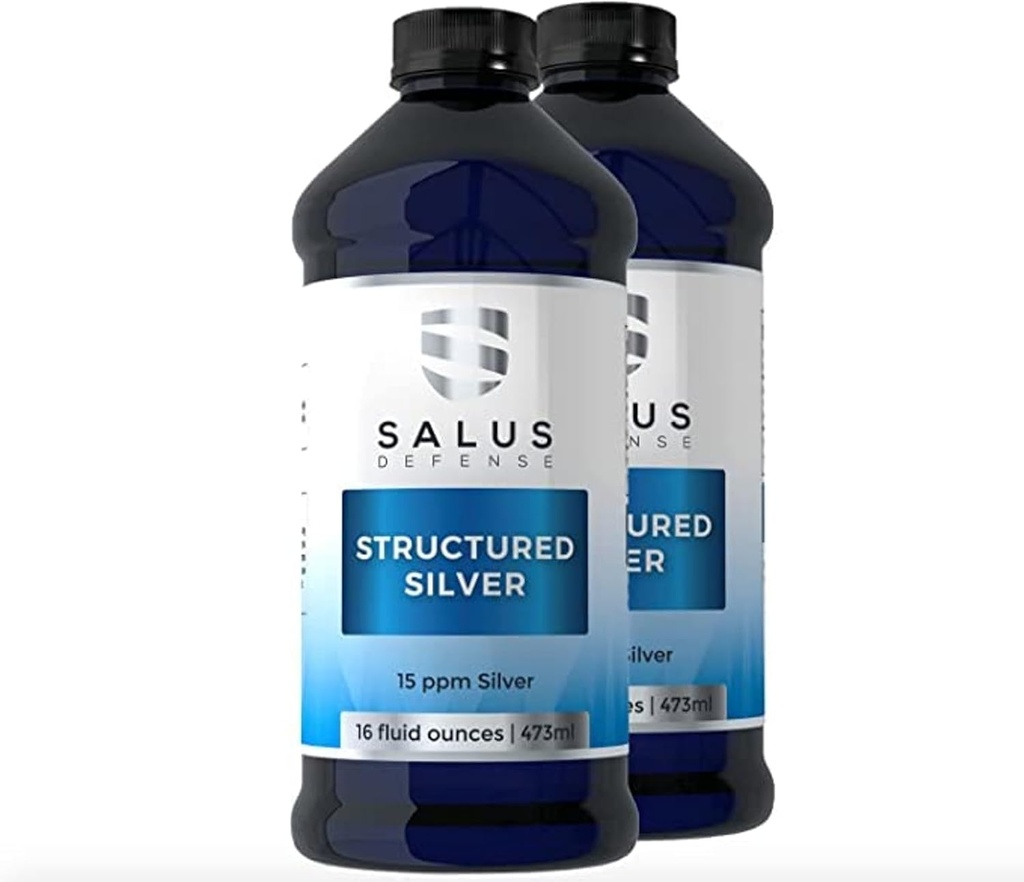 Structured Silver Liquid - Daglig immunforsvar Support med 15 ppm avanceret struktureret Silver Technology - Alle naturlige med ingen tilsætningsstoffer - 16 Ounce Flaske (2 Pack)