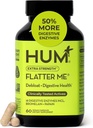 HUM Fatter mig ekstra styrke fordøjelsesenzymer for kvinder, mænd, fordøjelsesbesvær Gut Bloating Supplement, Ingefær, pebermynte Leaf, hurtig fungerende anti bloat piller Multi-enzymer til afbloating, 60 kapsler