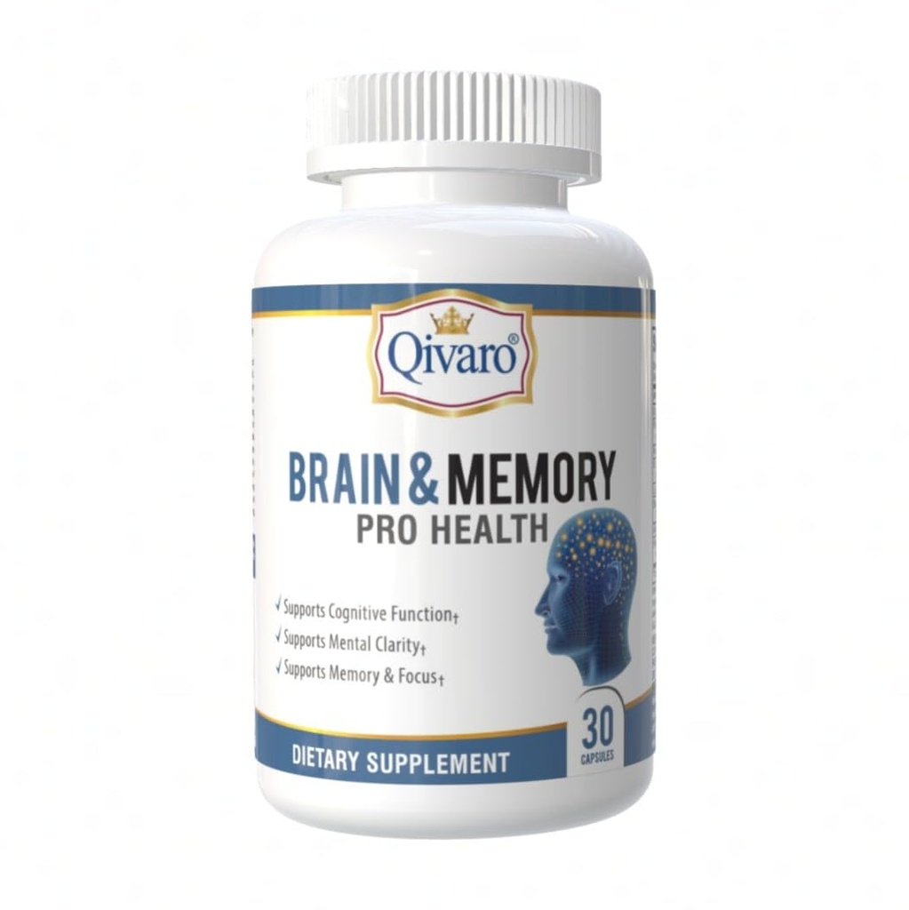 Brain & Memory Pro Sundhed - Naturlig støtte til kognitiv funktion - Mind & Memory Supplement for hjerne sundhed - Vegan og ikke-GMO - Lavet i USA - 30 kapsler