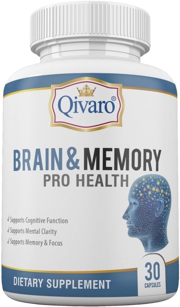 Brain & Memory Pro Sundhed - Naturlig støtte til kognitiv funktion - Mind & Memory Supplement for hjerne sundhed - Vegan og ikke-GMO - Lavet i USA - 30 kapsler