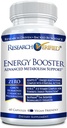 Forskning Verified Energy Booster - Natural Energy Support - 60 Kapsler - Koffein Free - B Vitaminer og Adaptogens - 1 Måned Supply