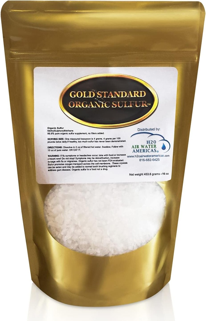 Gold Standard Organic Svovl krystaller 1lb - 99,9% Pure MSM - high-Renhed MSM supplement Pulver - Store Granulære Flakes - 3. part testet for renhed