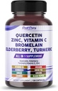 Quercetin Elderberry Gurkemeje C Vitamin C Zink - Immunitetsunderstøttelse - Made in USA