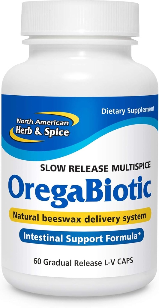 Nordamerikanske Herb & Spice OregaBiotic - 60 kapsler - immunsystem & fordøjelsesstøtte - hår, hud & negle sundhed - Black Seed Oil, Cumin Oil, Oregano Oil, Sage Oil - non-GMO - 30 Total Servering
