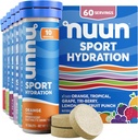 Nuun Sport Electrolyte Tablets med Magnesium, Calcium, Kalium, Chlorid & Natrium, Gluten Free & Vegan, Blandede Flavors, 6 Pack (60 Servere i alt)