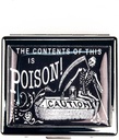 Vintage Poison Advarsel 7 dage forkromet skinnende sølv pille Organizer med spejl indeni har 8 separate kompartmenter rektangel 7 dage Pill Box Pill sag