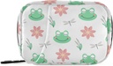 Frø med blomster Pill Box 7 Dag Pill sag Rejse Pill Organizer Bag med lynlås Portable ugentlige sag Kompakt størrelse for Vitamin Supplement Holder