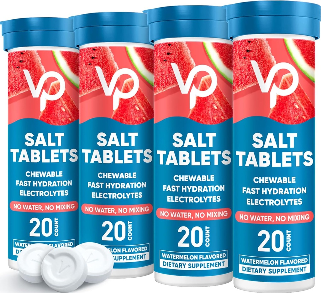 Venture Pal Chewable Electrolyte Tablets, 80 Grev Fast- Opløs sukkerfri stick salt tablets - Variety Pack til hurtig hydrering, Udendørs løb, vandreture, Sports Buddy 124; Keto & Vegan Friendly