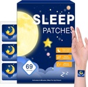 Sleep Patches for voksne, Melatonin Patches for Sleep Voksen, All- Natural Deep, Egnet til kvinder og mænd, Giver Komfortabel Hvile, 69