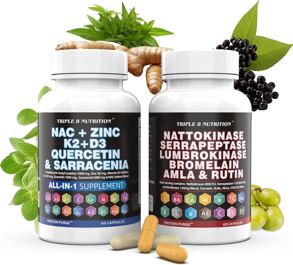 Proteinrensning 28 Kosttilskud Formel Nattokinase Bromelain NAC Blend Gurkemeje Curcumin