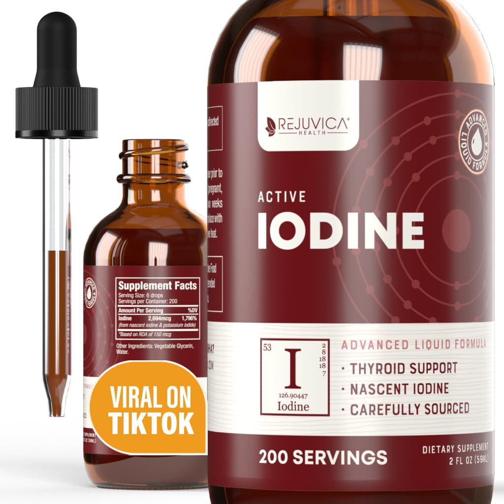 Aktiv jod - Nascent jod dråber - Flydende levering til bedre absorption - understøtter sund energi, Vitality, & Jod niveauer