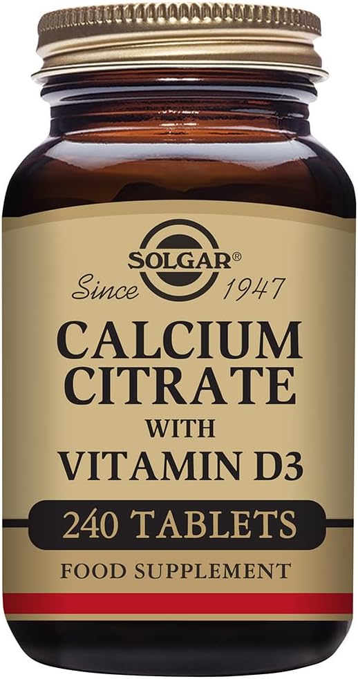 Solgar Calciumcitrat med D3- vitamin tabletter, 240 greve (pakning med 1 pakke)