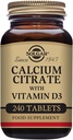 Solgar Calciumcitrat med D3- vitamin tabletter, 240 greve (pakning med 1 pakke)