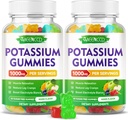 Kalium Citrate Gummies 1000mg, høj potens Kalium supplement Gummies for voksne kvinder & mænd, Support Leg Cramp & Muscle Health, Sugar- Free, Mixfed Fruit Flavor, 120 Greve