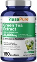 NusaPure Green Tea 20: 1 Extract, 1200 mg svarende til 24000mg, 180 Vegan Capsules, 50% EGCG, 98% Polyphenoler, 80% Catechins