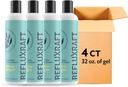 Syrereplikat terapi, organisk alginat, hurtig & lang holdbarhed Gerd, LPR & fordøjelsessymptomstøtte, Zero Sugar, Gluten Free, Lavnatrium, Lemon Ingefær, 47 Gel Serveringer Per 8 OZ flaske, 4 Pack