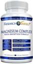 Forskning Verified Magnesium Complex - Brain, Muscle and Nerve Support - Magnesium Bisglycinate, Malat, Citrate og Oxide - Bioperine - Vegan - 60 Kapsler - Pakning med 1 stk.