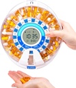 Zoksi Automatic Pill Dispenser Maskine til ældre med Alarm, Electronic Pill Dispensere og Arrangører, Timet Medicin Dispenser, Månedlig Medicin Reminder til receptioner og Vitaminer