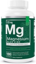 Væsentlige elementer Magnesium Plus Zink med D3- vitamin 124; Scientific Formulated Heart, Bone & Muscle Support Dex124; 225mg Triple- Strength Magnesium Complex med Glycinat, Malat, Citrate