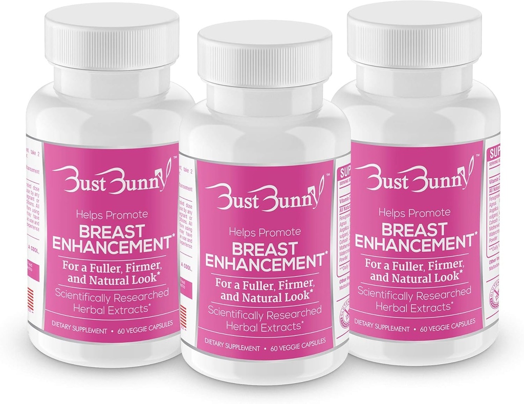Bryst Enhancement piller - Vegansk Friendly - 3 Month Supply 124; # 1 Natural Way to a Fuller, Firmer Look by BUST BUNNY