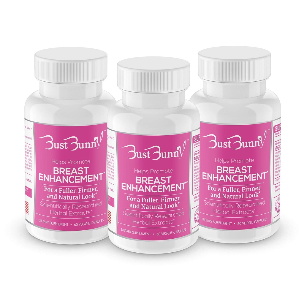 Bryst Enhancement piller - Vegansk Friendly - 3 Month Supply 124; # 1 Natural Way to a Fuller, Firmer Look by BUST BUNNY