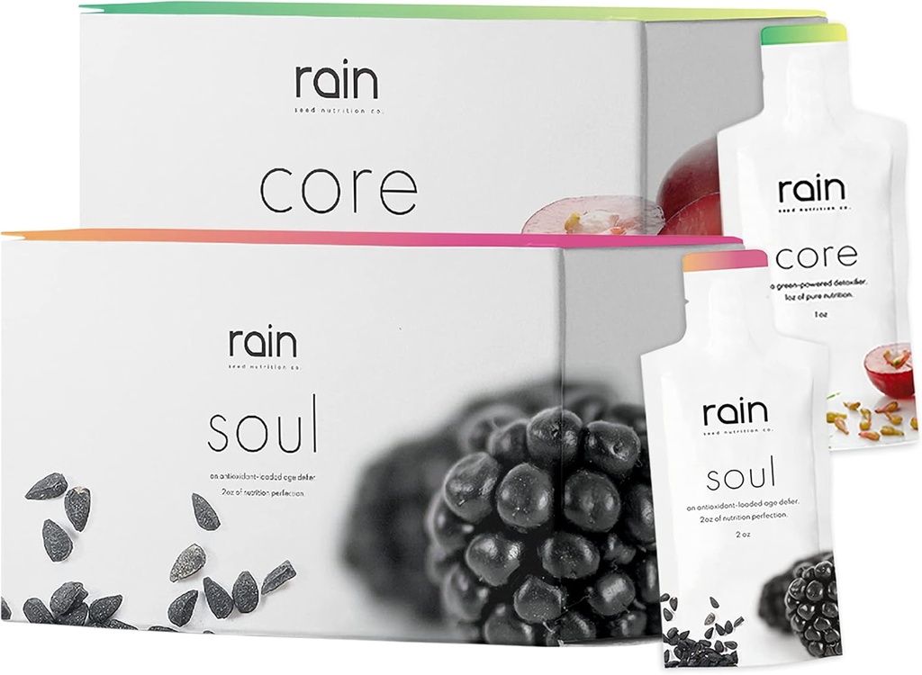 Regn - Core & Soul Bundle - Seed- Based Nutritional Supplement - Plant- Based Formel for Vitality & Health - Understøtter Wellness & Immunity - 1 Box Hver