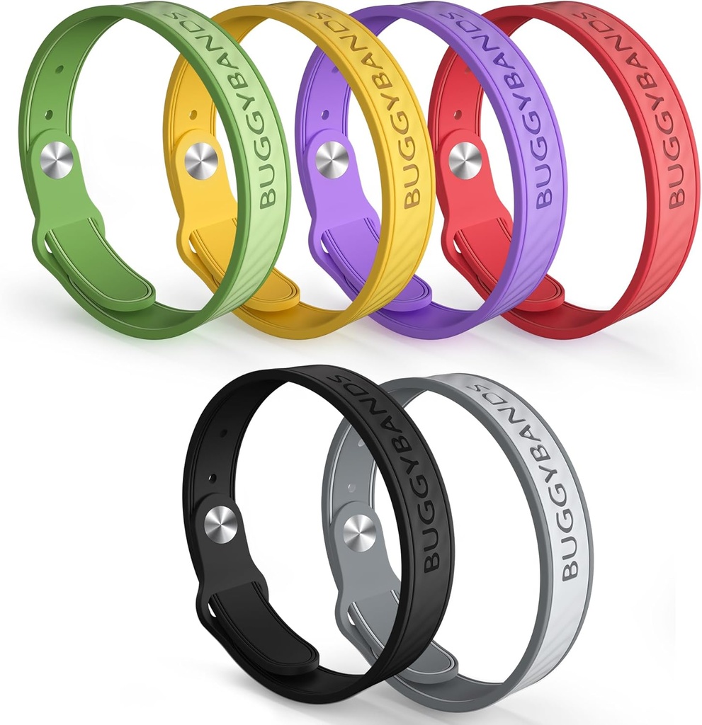 Mosquito Repellent Bracelets, 6 Pack Silicone Mosquito Repellent Bands with DEET Free, Natural & Waterproof Bug Wristbands for Kids and Adults, Outdoor Traveling Protection