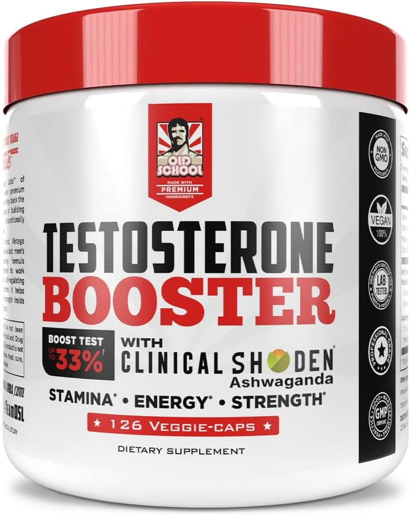 Vintage Boost - Wave-Loaded Testosterone Booster - Fast-Acting, Safe &amp; Effective Supplement with Tribulus - Builds Muscle, Boosts Vitality and Stamina - 126 Natural Veggie Pills